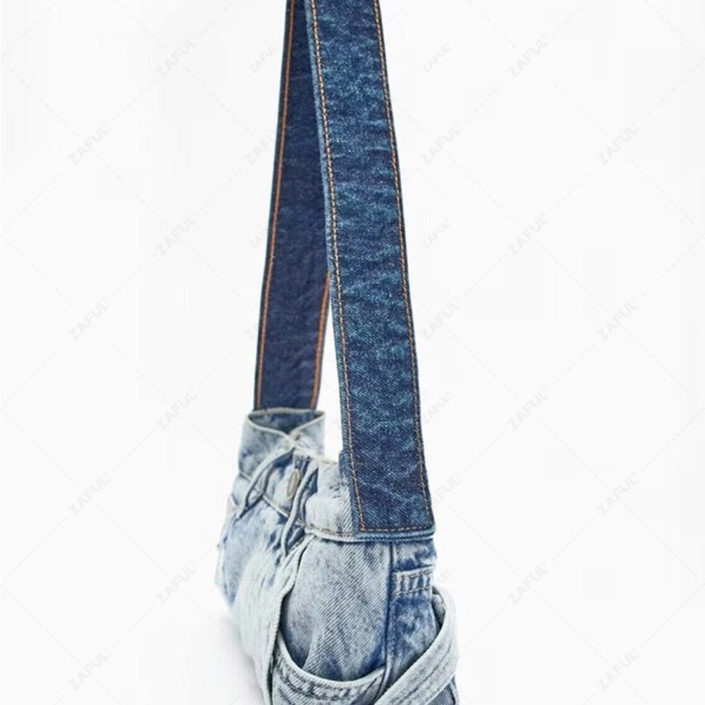 Denim Shoulder Bag - Picture 4 of 9